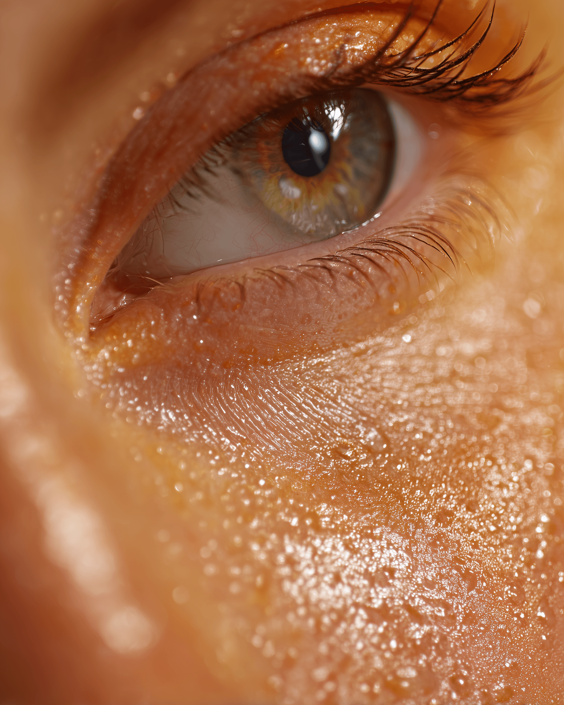 Close-up of healthy, luminous skin